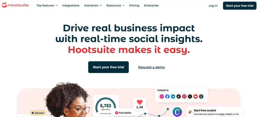 Social media scheduling tool - Hootsuite
