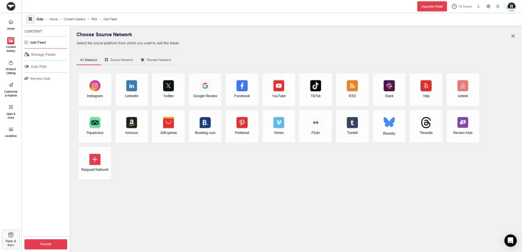select social channel