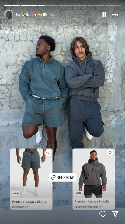 Gymshark Shoppable Stories